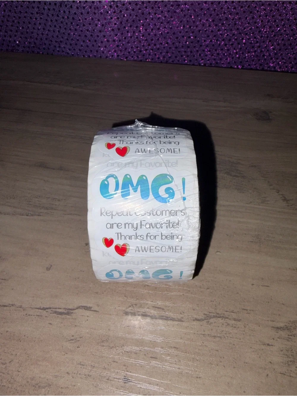 500 Repeat Customer Appreciation Stickers Roll | Thank You Packaging Labels